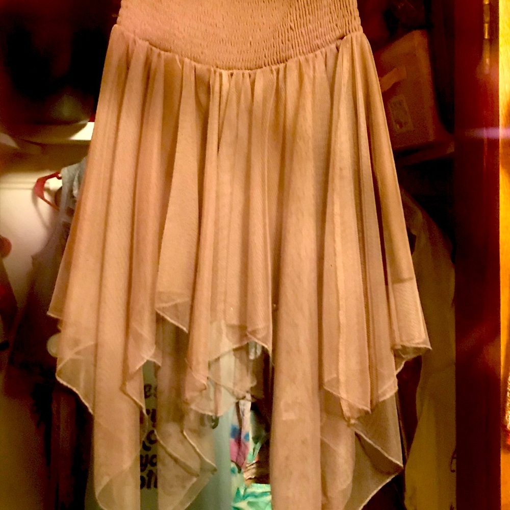 Cute boho layered asymmetrical tiered lace slip